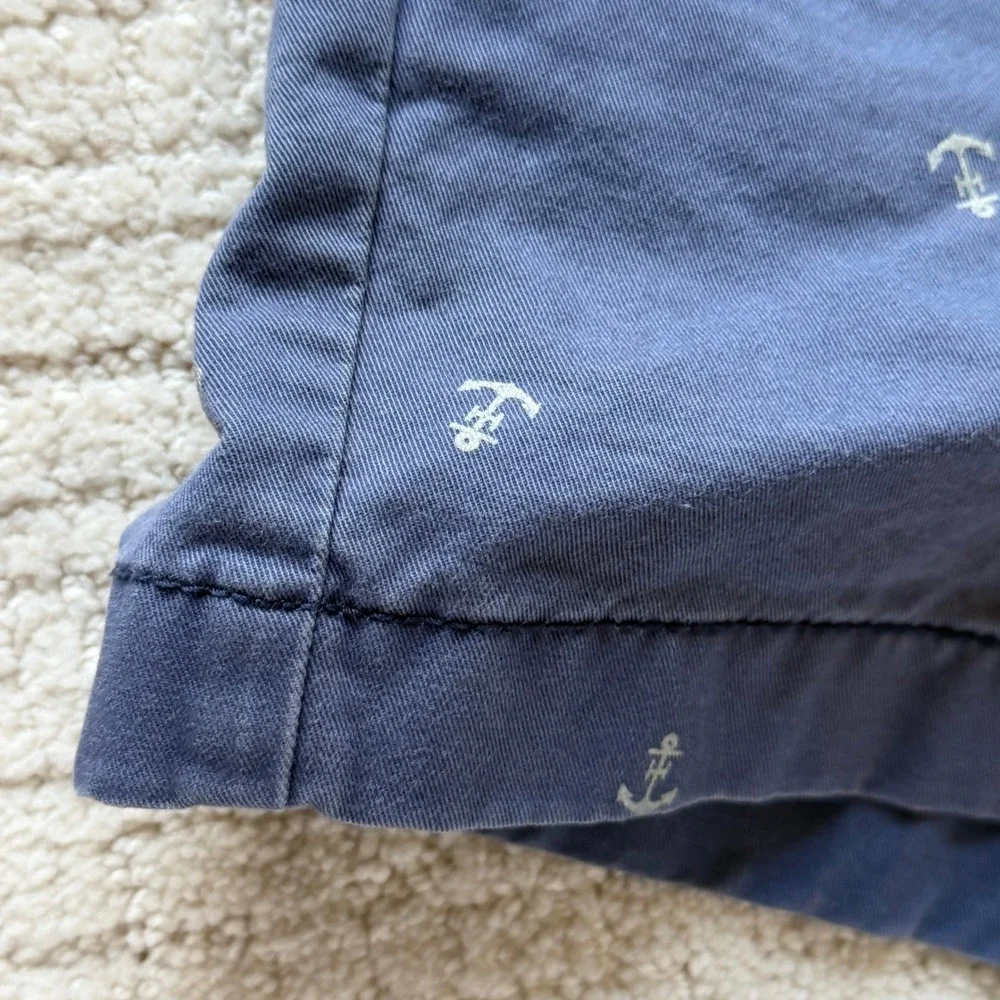 Tommy‎ Hilfiger Womens Navy Blue Anchor Print Chino Shorts Nautical Size 10